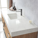 Alistair 60BS" Single Sink Bath Vanity Oak with White Grain Stone Countertop