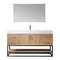 Alistair 60BS" Single Sink Bath Vanity Oak with White Grain Stone Countertop