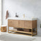 Alistair 60" Single Sink Bath Vanity Oak with White Grain Stone Countertop