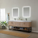 Alistair 72B" Double Vanity Oak with White Grain Stone Countertop