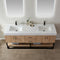 Alistair 72B" Double Vanity Oak with White Grain Stone Countertop