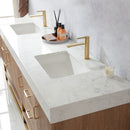 Alistair 84" Double Sink Bath Vanity Oak with White Grain Stone Countertop