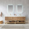 Alistair 84" Double Sink Bath Vanity Oak with White Grain Stone Countertop