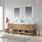 Alistair 84" Double Sink Bath Vanity Oak with White Grain Stone Countertop