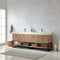 Alistair 84B" Double Sink Bath Vanity Oak with White Grain Stone Countertop