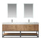 Alistair 84B" Double Sink Bath Vanity Oak with White Grain Stone Countertop