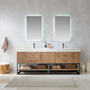 Alistair 84B" Double Sink Bath Vanity Oak with White Grain Stone Countertop