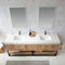 Alistair 84B" Double Sink Bath Vanity Oak with White Grain Stone Countertop