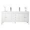 James Martin Linear 72" Double Vanity Glossy White with Glossy White Composite Top 210-V72D-GW-GW