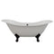 Cambridge Plumbing Cast Iron Double Ended Slipper Tub 71"x30", 7" Drillings and BRZ Feet