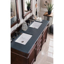 James Martin Brittany 60" Burnished Mahogany Double Vanity with 3 cm Charcoal Soapstone Quartz Top 650-V60D-BNM-3CSP