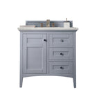 James Martin Palisades 36" Single Vanity Silver Gray with 3 cm Arctic Fall Solid Surface Top 527-V36-SL-3AF