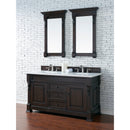 James Martin Brookfield 60" Burnished Mahogany Double Vanity with 3 cm Classic White Quartz Top 147-114-5661-3CLW