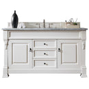 James Martin Brookfield 60" Bright White Single Vanity with 3 cm Carrara Marble Top 147-V60S-BW-3CAR