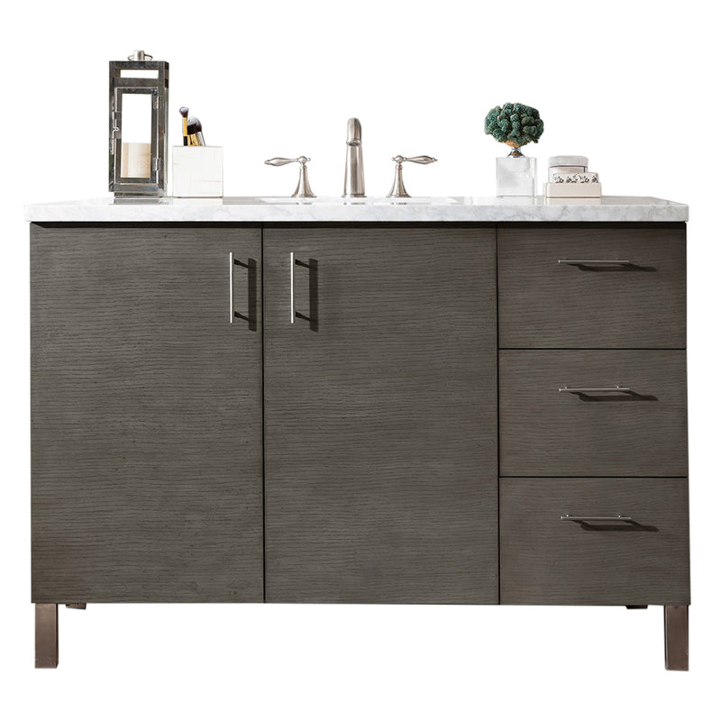 James Martin Metropolitan 48" Silver Oak Single Vanity with 3 cm Arctic Fall Solid Surface Top 850-V48-SOK-3AF