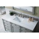 James Martin Brittany 60" Urban Gray Single Vanity with 3 cm Arctic Fall Solid Surface Top 650-V60S-UGR-3AF