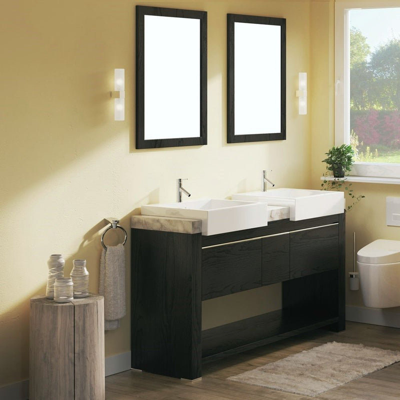 Bellaterra 57.75" Double Sink Vanity Wood Black 804375A-BL