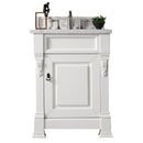 James Martin Brookfield 26" Bright White Single Vanity with 3 cm Arctic Fall Solid Surface Top 147-V26-BW-3AF