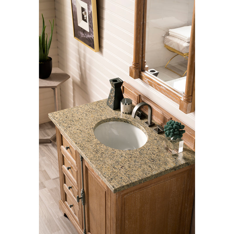 James Martin Providence 36" Single Vanity Cabinet Driftwood with 3 cm Santa Cecilia Top 238-105-5511-3ODSC