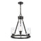 Saloon Chandelier shown in the Matte Black finish with a Clear shade