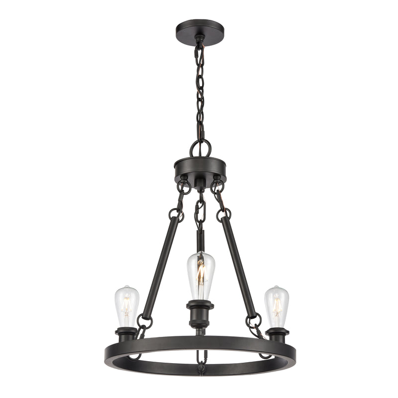 Saloon Chandelier shown in the Matte Black finish