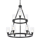 Saloon Chandelier shown in the Matte Black finish with a Clear shade