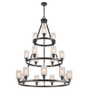 Saloon Chandelier shown in the Matte Black finish with a Matte White shade