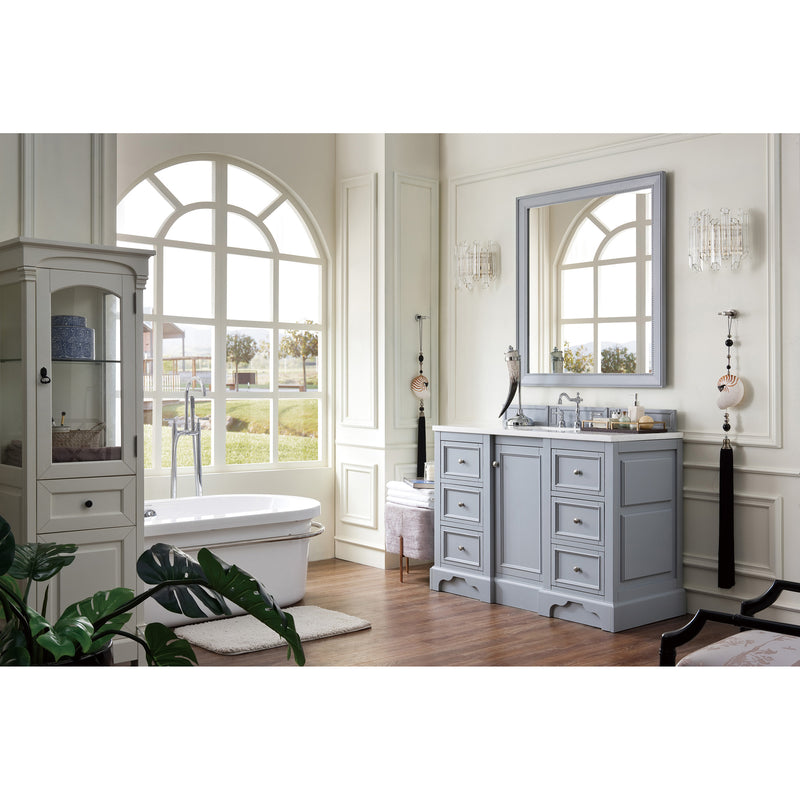 James Martin De Soto 48" Single Vanity Silver Gray with 3 cm Arctic Fall Solid Surface Top 825-V48-SL-3AF