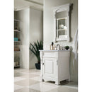 James Martin Brookfield 26" Bright White Single Vanity with 3 cm Carrara Marble Top 147-V26-BW-3CAR