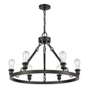 Saloon Chandelier shown in the Matte Black finish