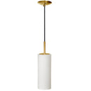 Dainolite 1 Light Incandescent Pendant Aged Brass with White Glass 83202-AGB-WH