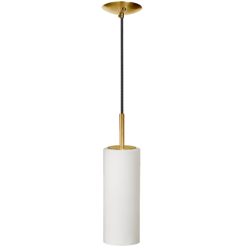 Dainolite 1 Light Incandescent Pendant Aged Brass with White Glass 83202-AGB-WH