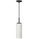 Dainolite 1 Light Incandescent Pendant Matte Black with White Glass 83202-MB-WH