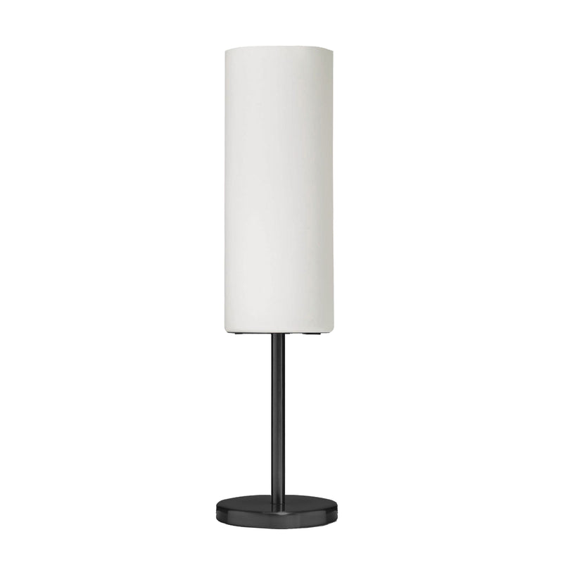 Dainolite 1 Light Incandescent Table Lamp Matte Black with White Glass 83205-MB-WH