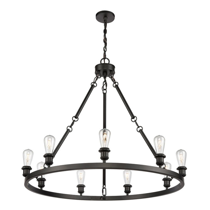 Saloon Chandelier shown in the Matte Black finish