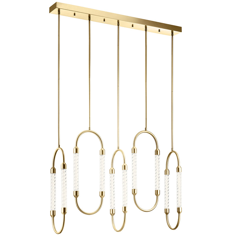 Kichler Delsey 5 Light Linear Pendant Cluster Champagne Gold 84146