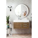 James Martin Mercer Island 36" Single Vanity Latte Oak with Glossy White Composite Top 389-V36-LTO-A-GW