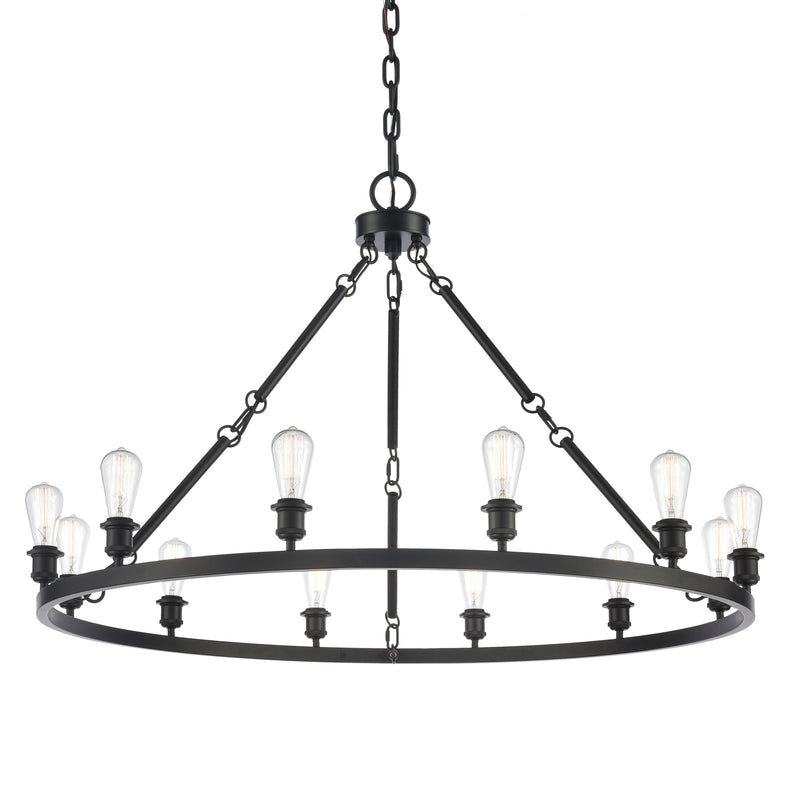 Saloon Chandelier shown in the Matte Black finish