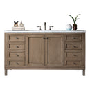 James Martin Chicago 60" Single Vanity Whitewashed Walnut with 3 cm Eternal Jasmine Pearl Quartz Top 305-V60S-WWW-3EJP