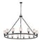 Saloon Chandelier shown in the Matte Black finish with a Matte White shade