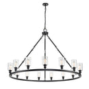 Saloon Chandelier shown in the Matte Black finish with a Clear shade