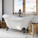 Cambridge Plumbing Acrylic Double Ended Clawfoot Bathtub 68"x28" No Drillings BRZ Package