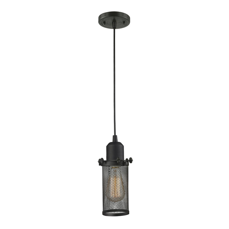 Quincy Hall Mini Pendant shown in the Oil Rubbed Bronze finish with a Oil Rubbed Bronze shade