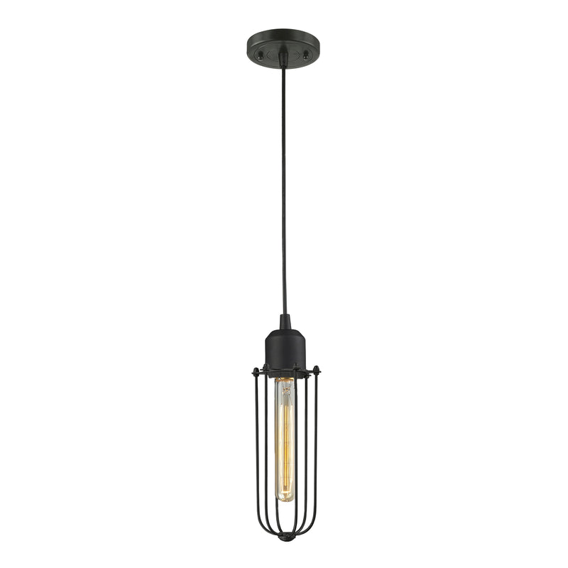 Muselet Mini Pendant shown in the Oil Rubbed Bronze finish with a Oil Rubbed Bronze shade