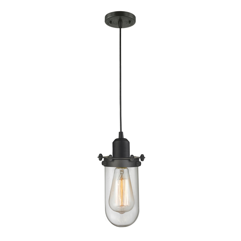 Centri Mini Pendant shown in the Oil Rubbed Bronze finish with a Clear shade