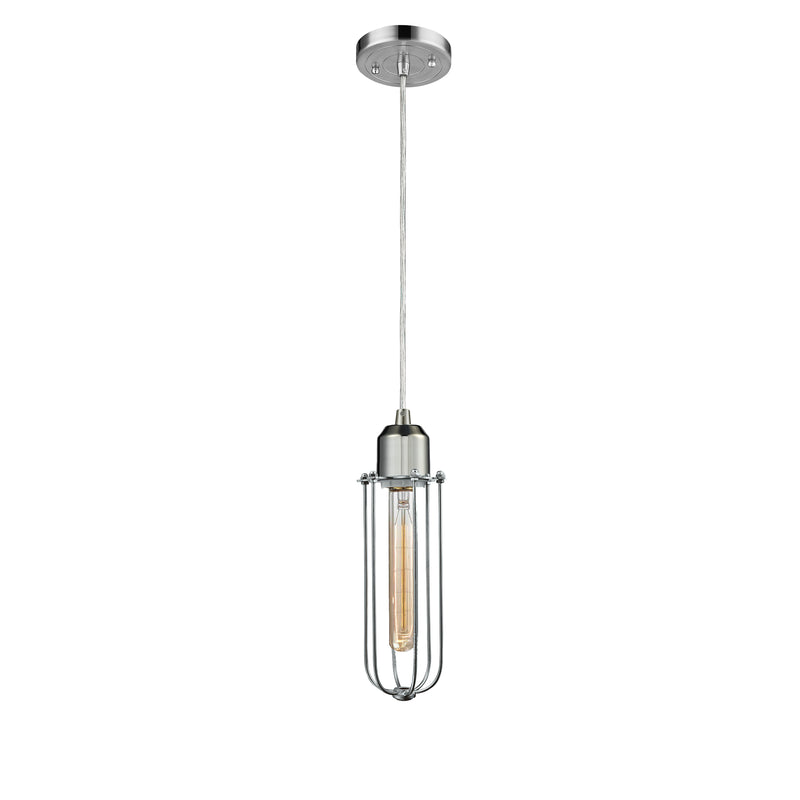 Muselet Mini Pendant shown in the Polished Chrome finish with a Polished Chrome shade