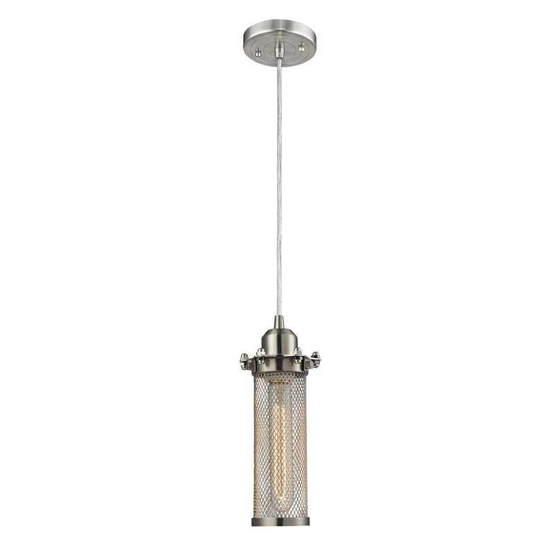 Quincy Hall Mini Pendant shown in the Brushed Satin Nickel finish with a Brushed Satin Nickel shade