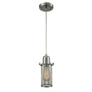 Quincy Hall Mini Pendant shown in the Brushed Satin Nickel finish with a Brushed Satin Nickel shade