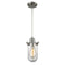 Centri Mini Pendant shown in the Brushed Satin Nickel finish with a Clear shade