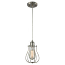 Muselet Mini Pendant shown in the Brushed Satin Nickel finish with a Brushed Satin Nickel shade